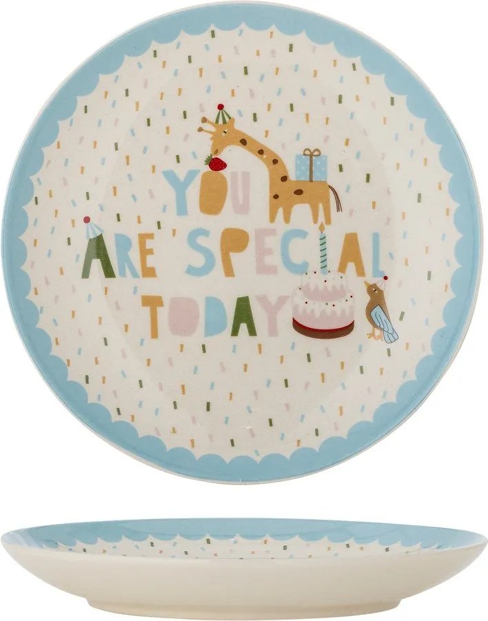Farfurie pentru copii albastru-deschis/crem din gresie ø 16 cm Celebrate – Bloomingville Mini