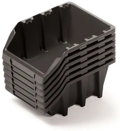 Set de 6 cutii de depozitare fiecare 24,9 x 15,8 x 11,4 cm, negru