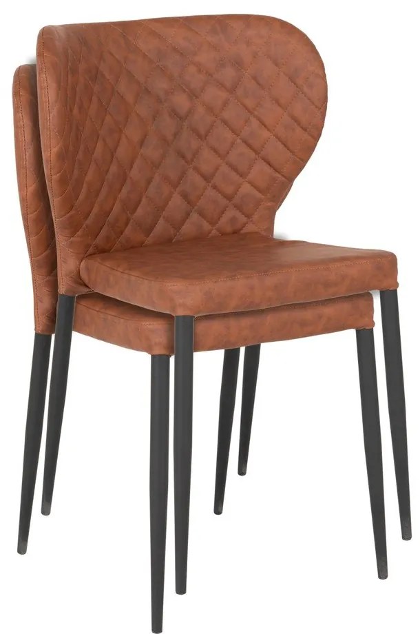 Scaune de dining maro coniac 4 buc. Pisa – House Nordic