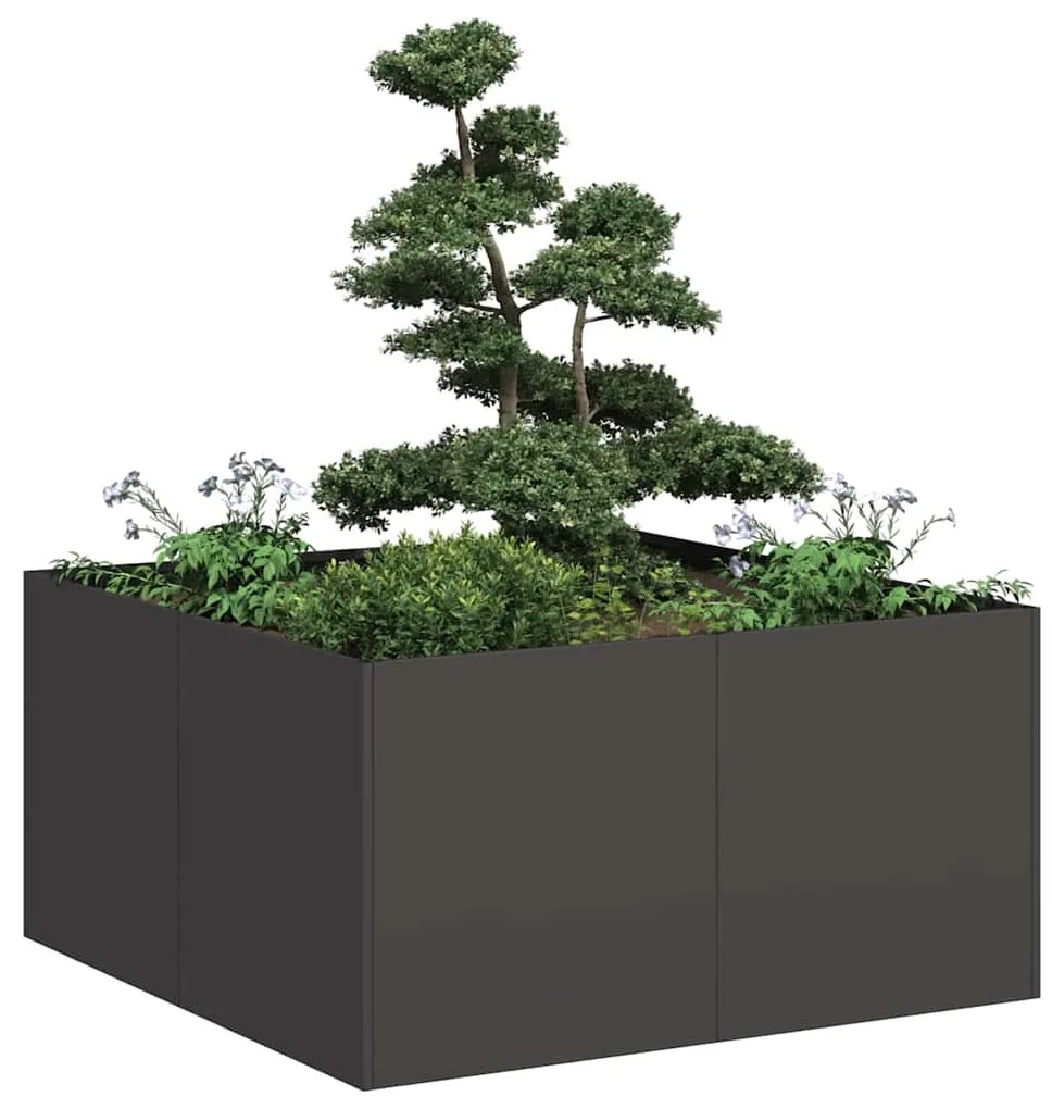 vidaXL Jardinier negru 80x80x40 cm Oțel laminat la rece