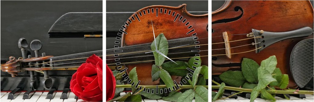Tablou- Amintire de muzicean (cu ceas) (90x30 cm)