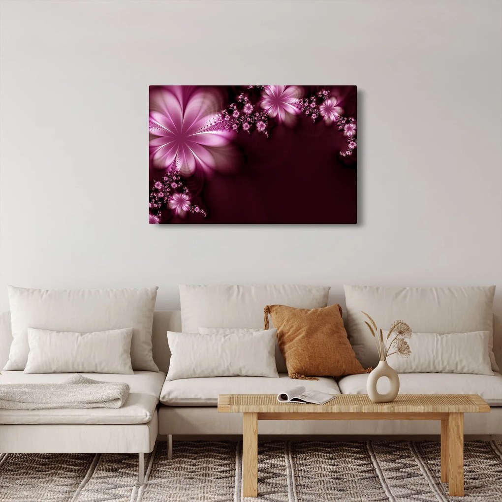 Tablou cu abstracție - flori (90x60 cm)
