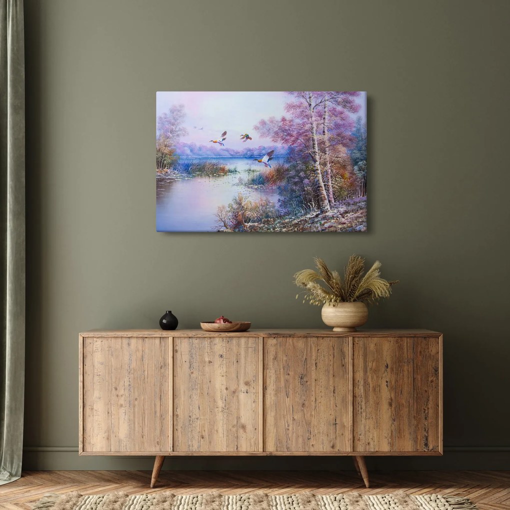 Tablou - Sosirea toamnei, pictură în ulei (90x60 cm)