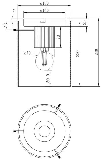 Plafonieră Globo 15904DS TULIVAR 1xE27/40W/230V