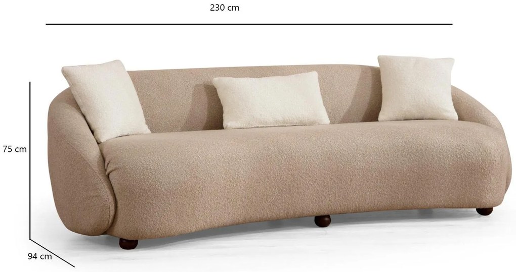 Canapea trei locuri Napoletta (cappuccino). 1106688