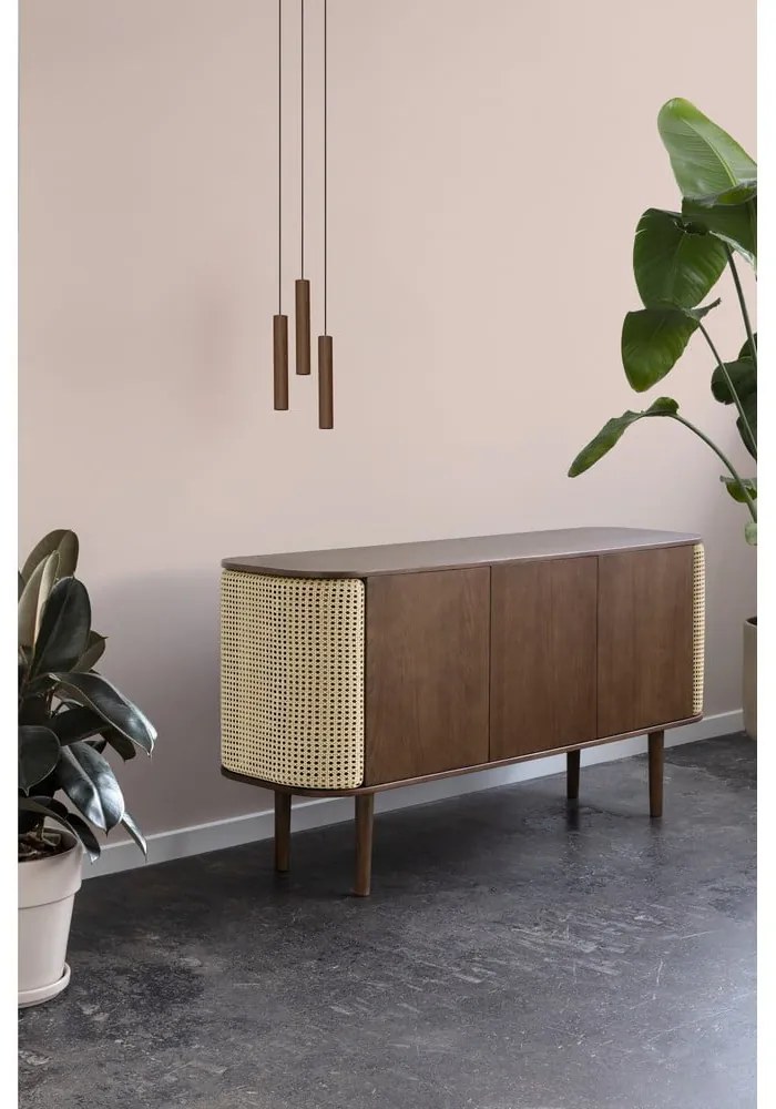 Comodă bej/în culoare naturală joasă cu aspect de lemn de stejar 150x75 cm Treasures – UMAGE