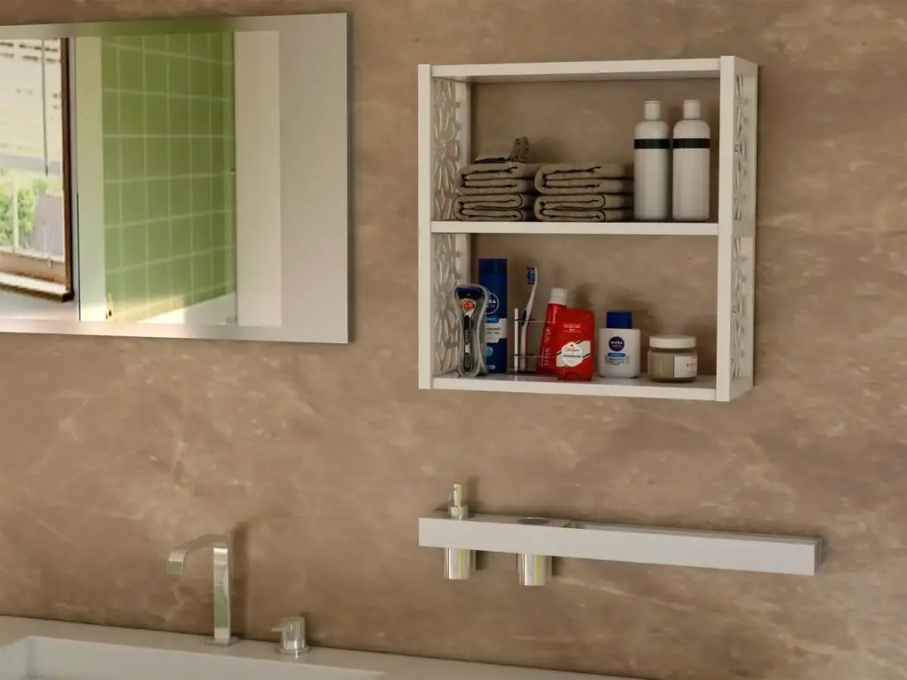 Raft de perete din PAL/PPE, Lulu Homs, alb, 50 x 45 x 20 cm