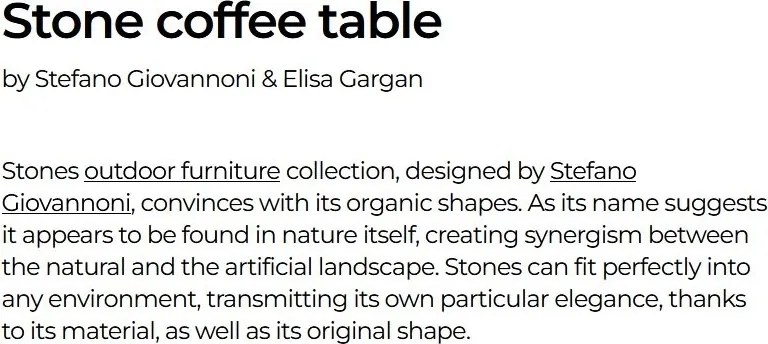 Masuta cafea de exterior / interior design ultra-modern premium STONE