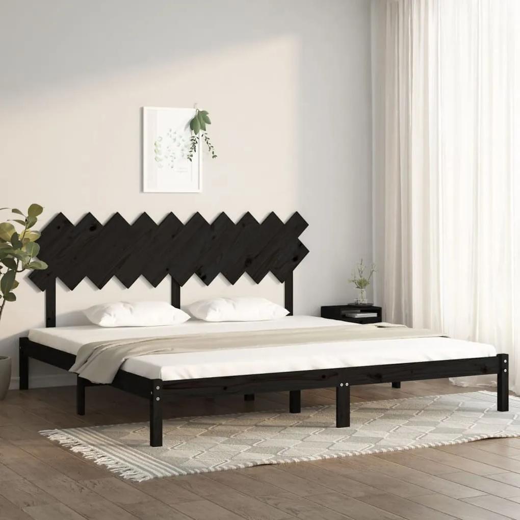 3104892 vidaXL Cadru de pat, negru, 200x200 cm, lemn masiv