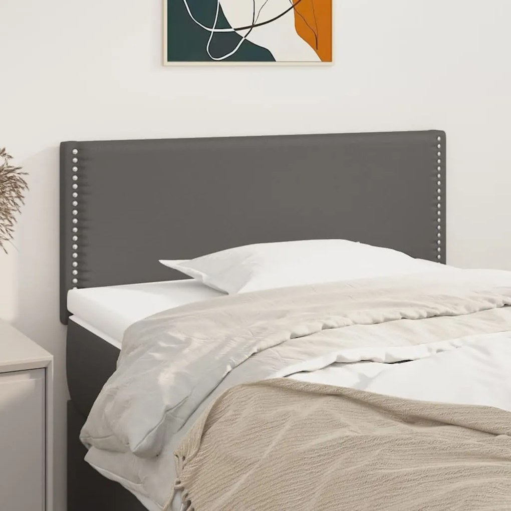 vidaXL Tăblie de pat, gri, 80x5x78/88 cm, piele ecologică