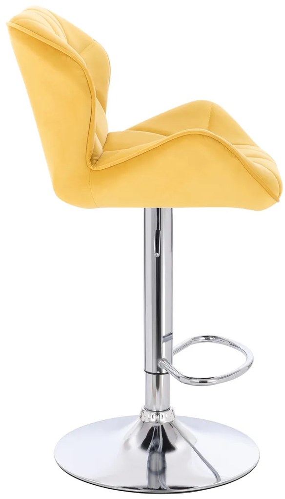HR111W Scaun Galbenă Velur Bază Cromata