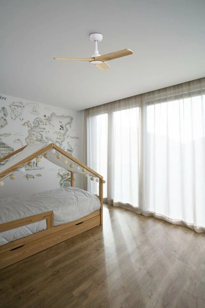 Ventilator de tavan cu telecomanda HEYWOOD S alb/lemn artar