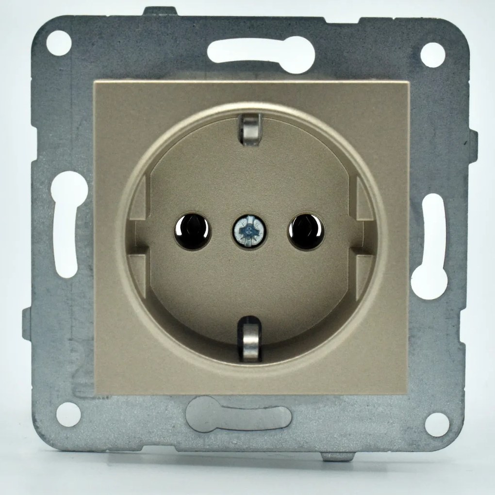 Priza simpla cu impamantare, 16A, IP20, Bronz, Panasonic Arkedia Slim \ Karre Plus