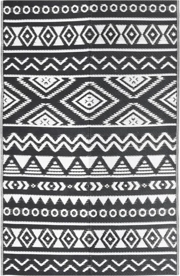 vidaXL Covor de exterior, ARAKIL negru, 140x200 cm, PP