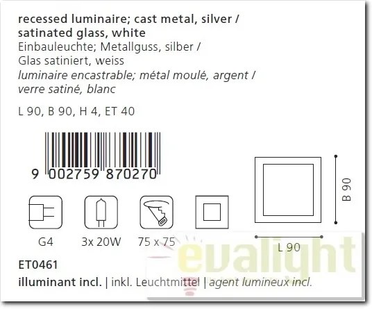 Set 3 spot incastrabile GLENN 87027 EL