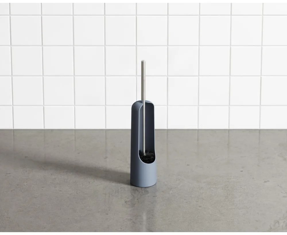 Perie de WC albastră din plastic Touch – Umbra