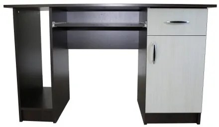 Birou Nero cu 1 usa si 1 sertar, Wenge/Brad, 120 x 74 x 60 cm