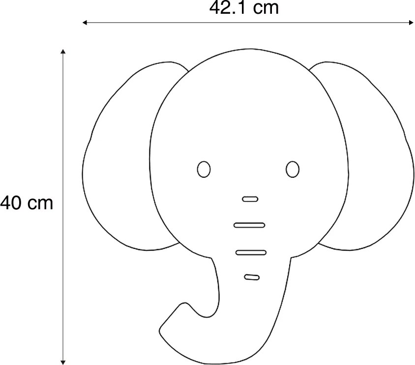 Lampă de perete pentru copii bej, cu LED, cu 3 trepte de intensitate luminoasă - Ellie the Elephant