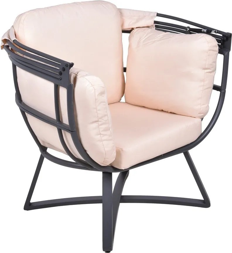 Fotoliu de grădină bej din metal Delos – Garden Pleasure