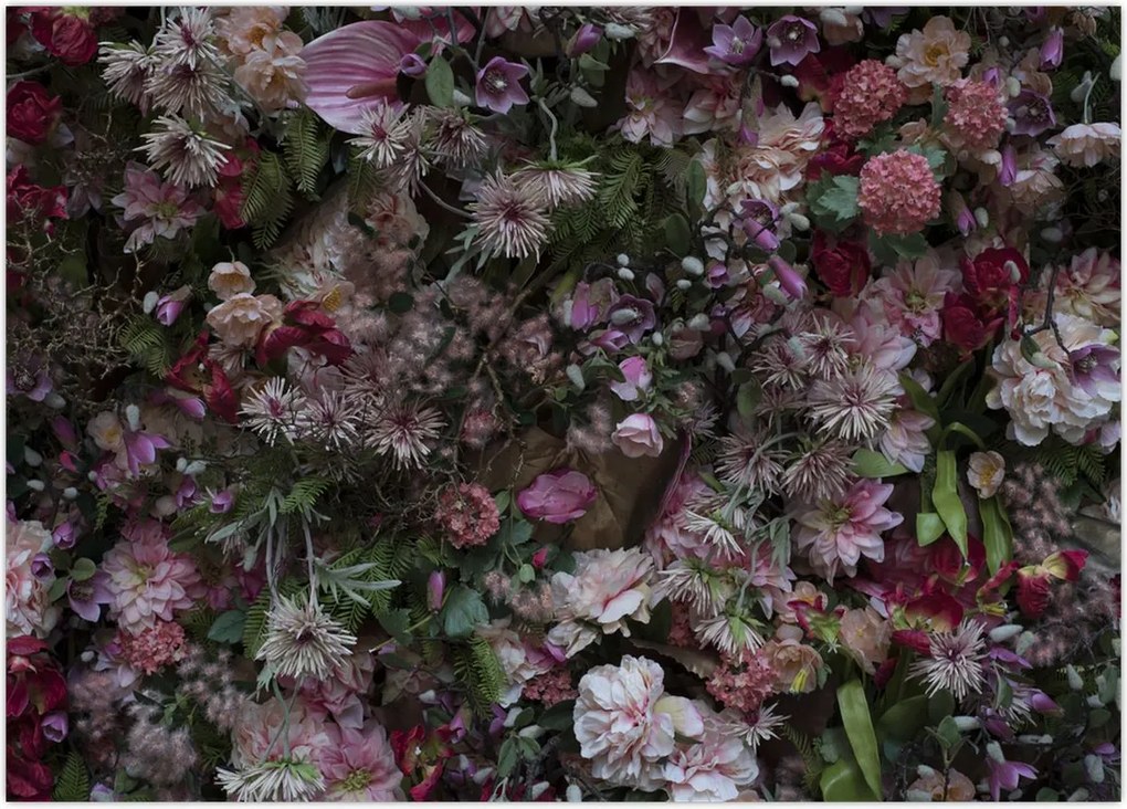 Tablou - Perete de flori (70x50 cm)