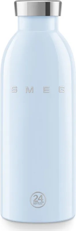 Sticla termos SMEG Clima 50's Style WBF01PB, 500 ml, Inchidere ermetica, Pereti dubli, Otel inoxidabil 18/8, Albastra