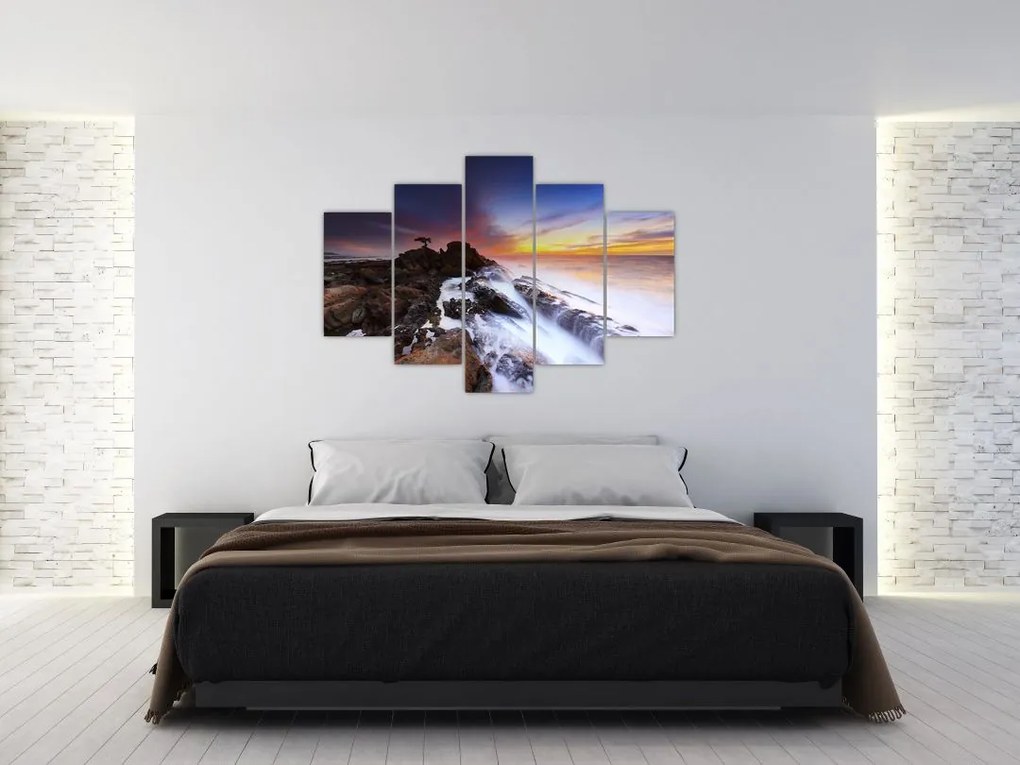 Tablou cu munți în ceață (150x105 cm)