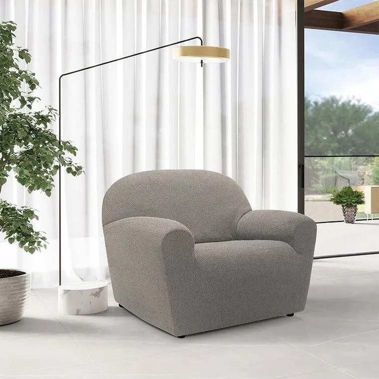 Nueva Textura Huse super elastice HARMONIA gri deschis fotoliu (l. 70 - 110 cm)