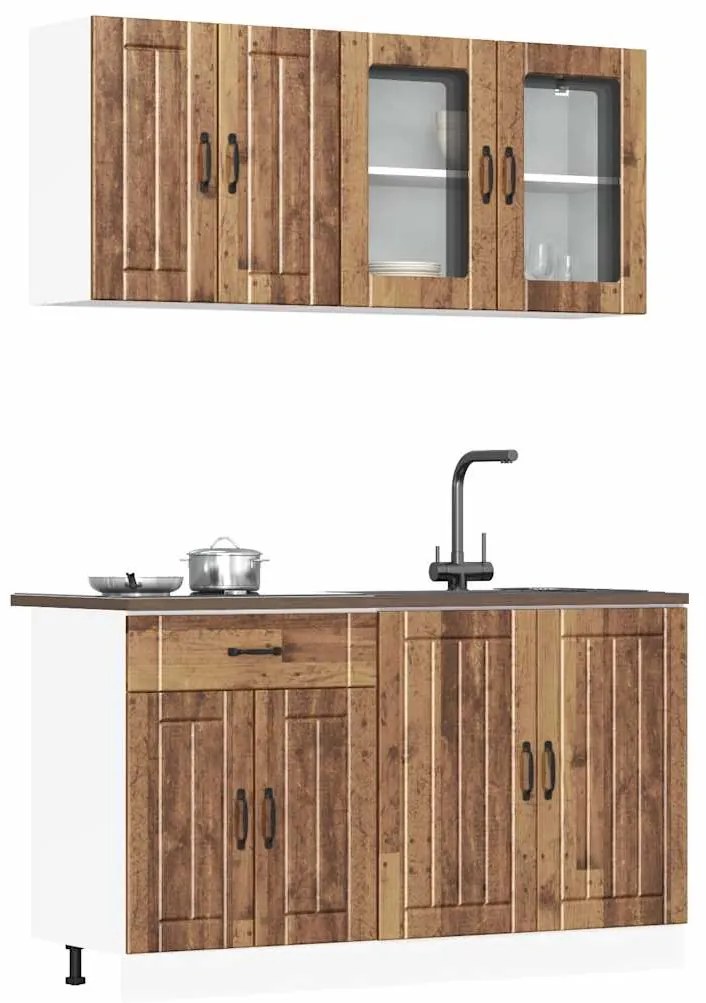 vidaXL Set de dulapuri de bucătărie 4 piese „Kalmar” Lemn vechi lemn