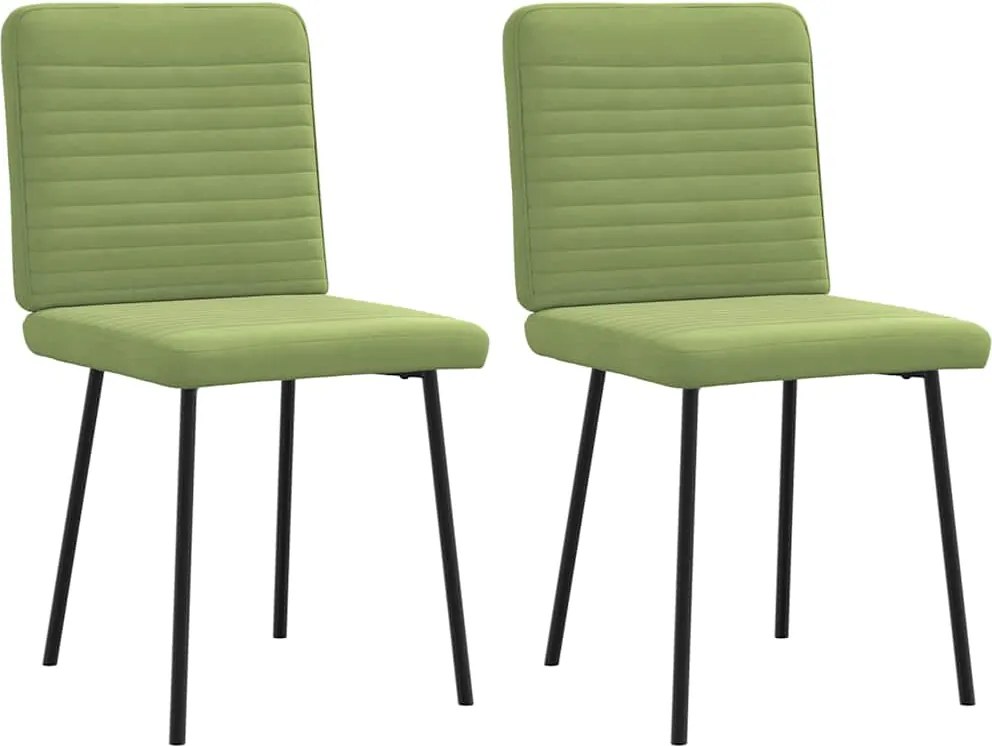vidaXL Scaune de bucătărie, 2 buc., verde deschis, catifea