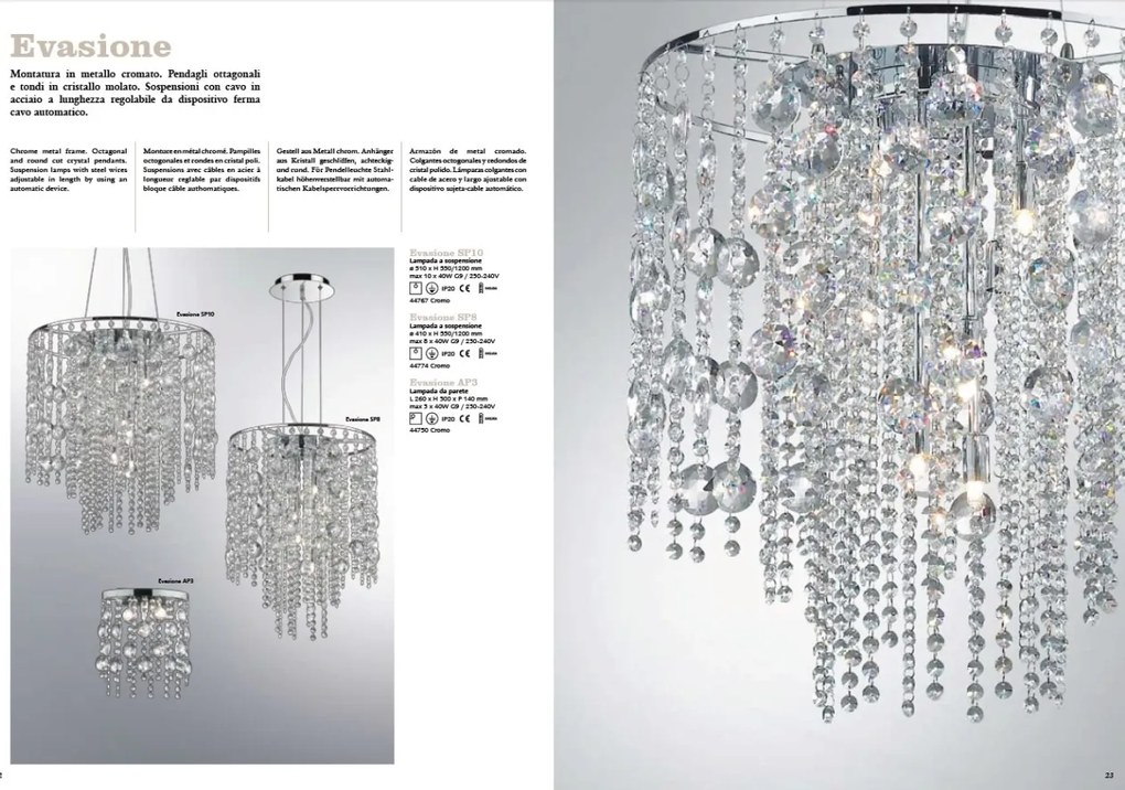 Aplica de perete cristal Venezian EVASIONE AP3 044750