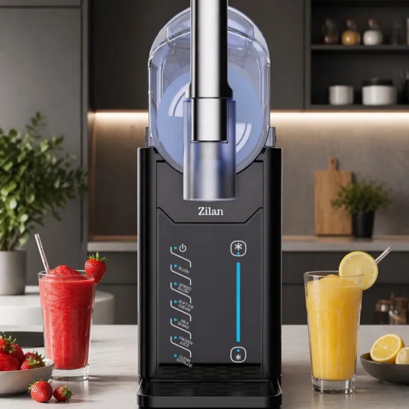 Aparat pentru deserturi inghetate (sorbet) Zilan ZLN4819, 200 W, 2 l, 5 programe automate, Control al consistentei, Autocuratare, LED, Negru