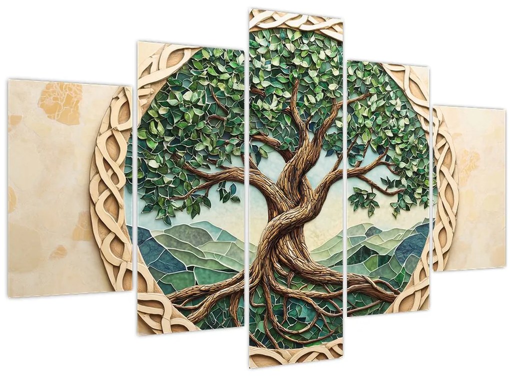 Tablou – Arborele vieții împletit (150x105 cm)