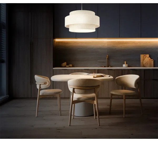 Lustră suspendată pe cablu BOHO, 1x E27/60W/230V, Ø 40 cm, alb