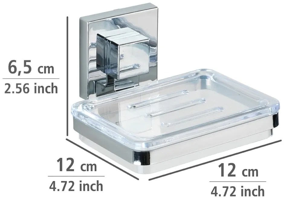 Săpunieră Wenko cu sistem de prindere Vacuum-Loc, 12 x 12 cm