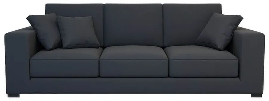 Canapea fixa Lux Family, 3  locuri, material textil, culoare gri, sezut spuma, cadru lemn