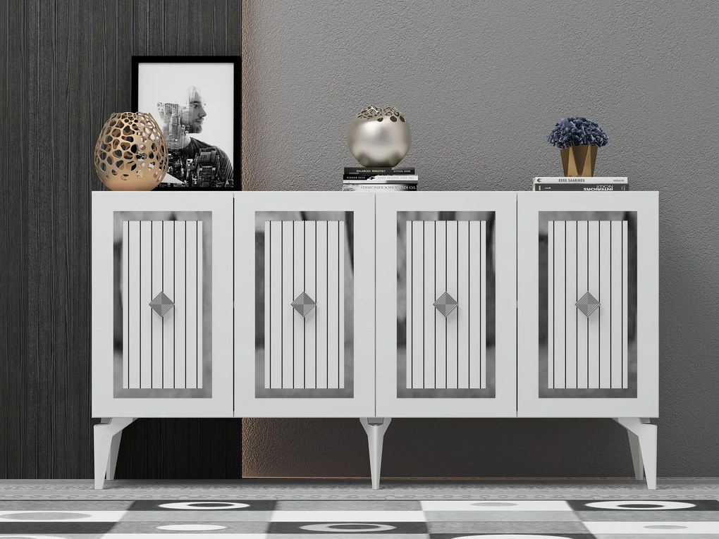 Dulap Kutevi 1 (albă + argintiu) . 1093460