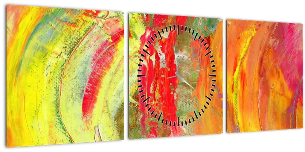 Tablou cu abstracție- pictura (cu ceas) (90x30 cm)