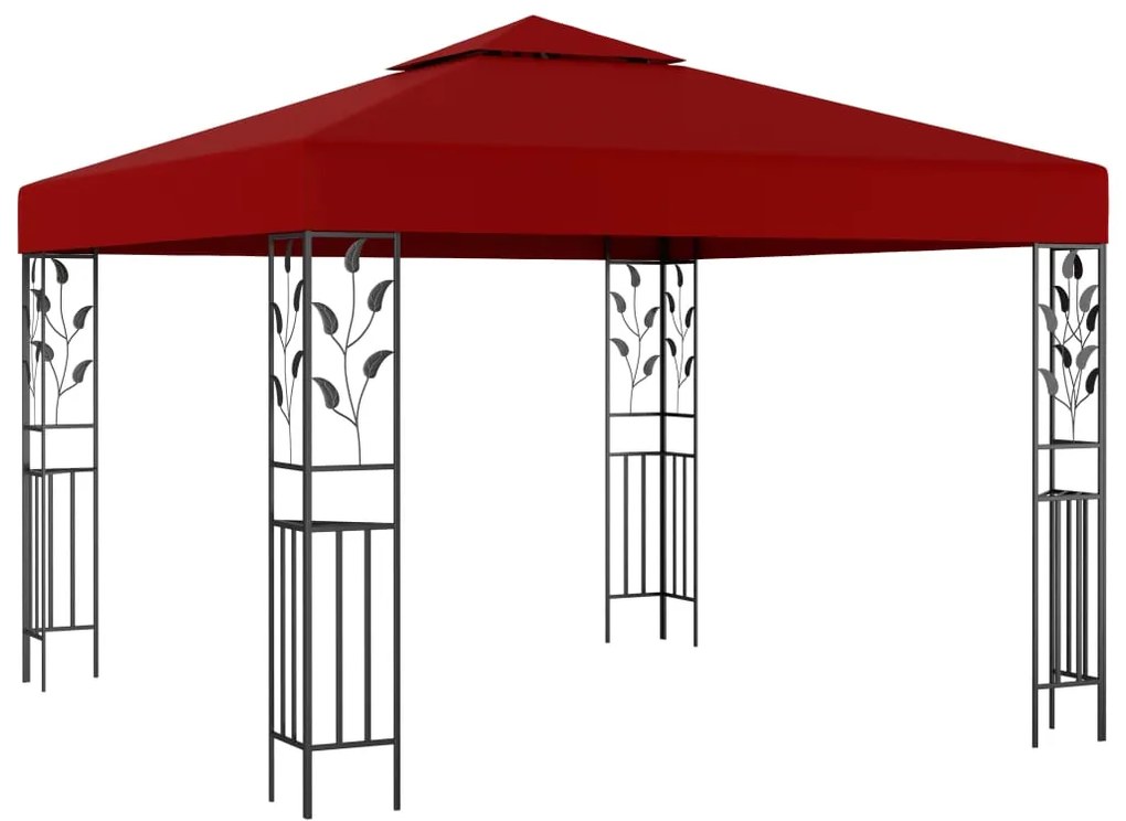 vidaXL Pavilion, roșu vin, 3 x 3 m