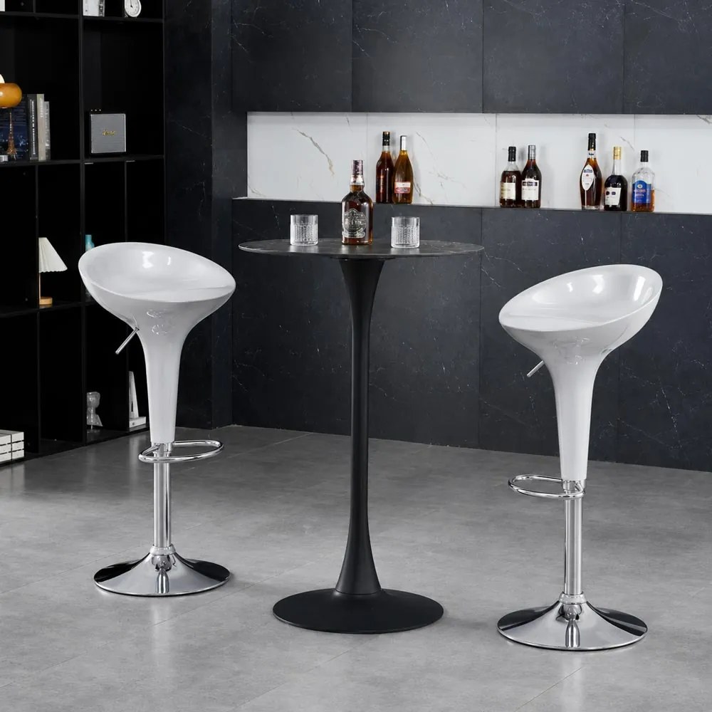 Scaun de bar Alb ABS 101 - Modern, Reglabil, Suport pentru Picioare