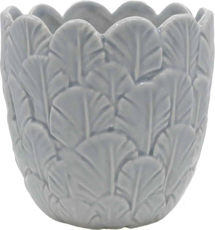 Ghiveci opal din portelan, cu model, H13.5/D13.5 cm, Fayence