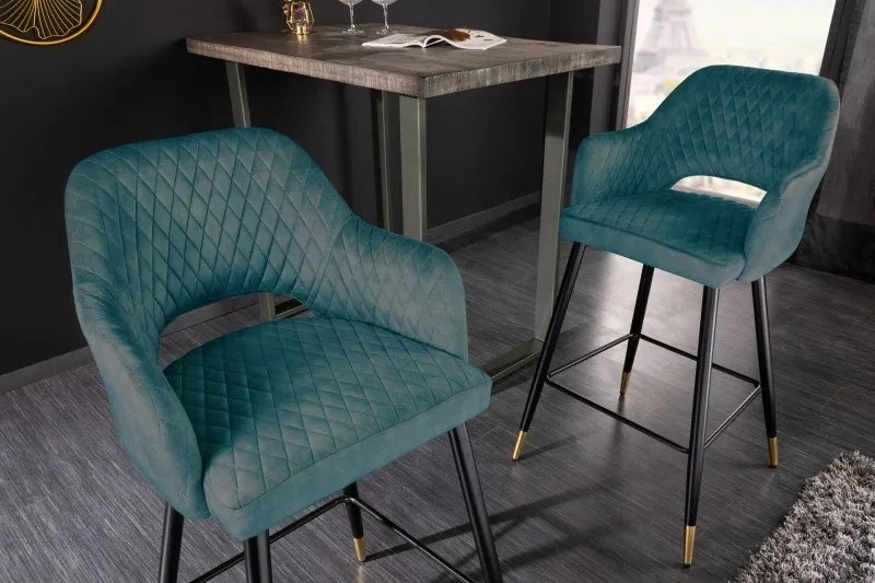 Set 2 scaune de bar Paris albastru petrol