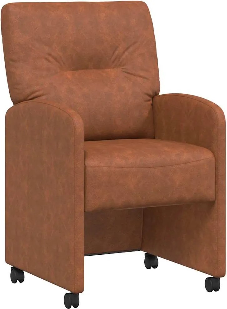 vidaXL Scaune de dining cu roți cu roți 2 pcs Maro 57 x 67 x 95 cm