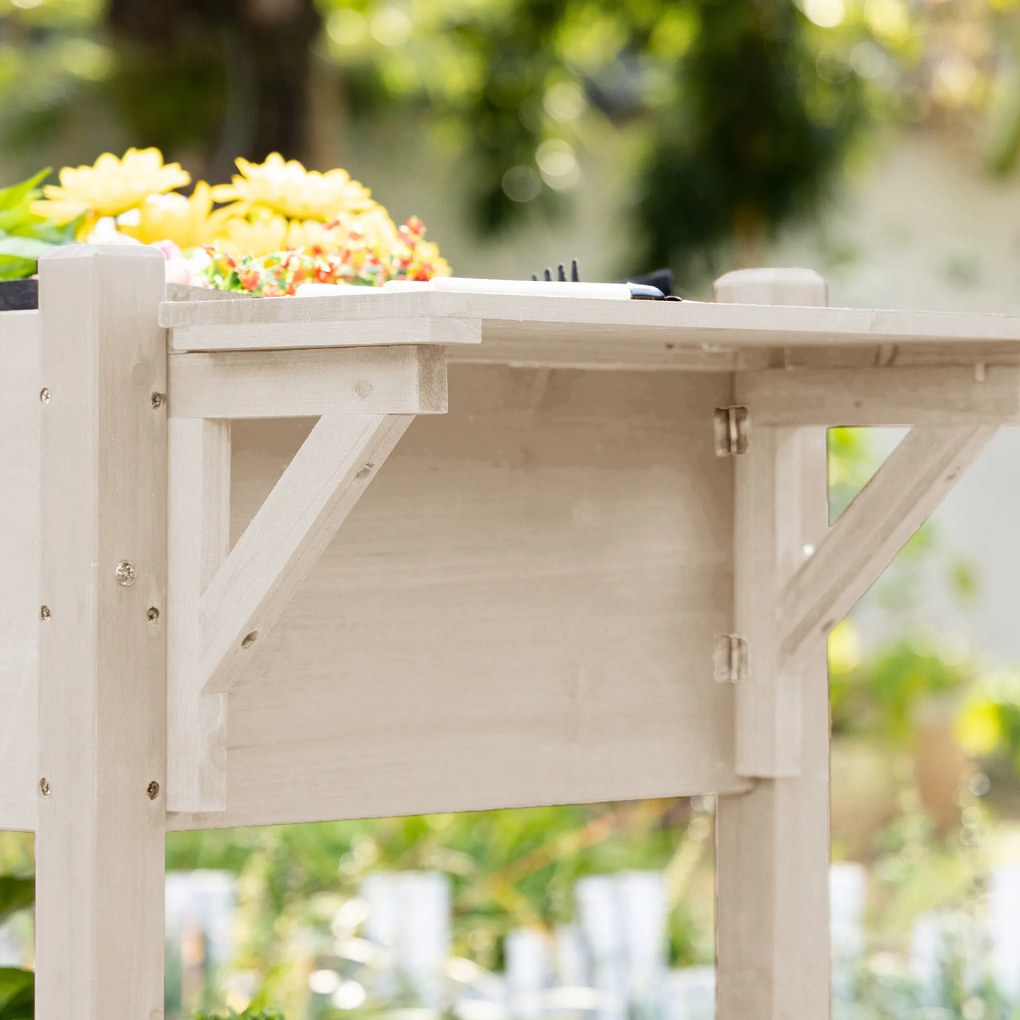 Outsunny Jardiniera din lemn pentru gradina, 123x54x74cm, maro | Aosom Romania