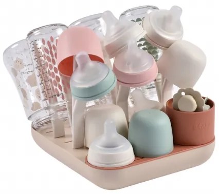 Suport pentru uscarea biberoanelor Beaba bej/portocaliu