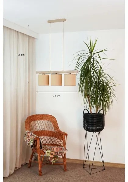 Lustră pe cablu Brilagi FOREST 3xE27/15W/230V pin/maro