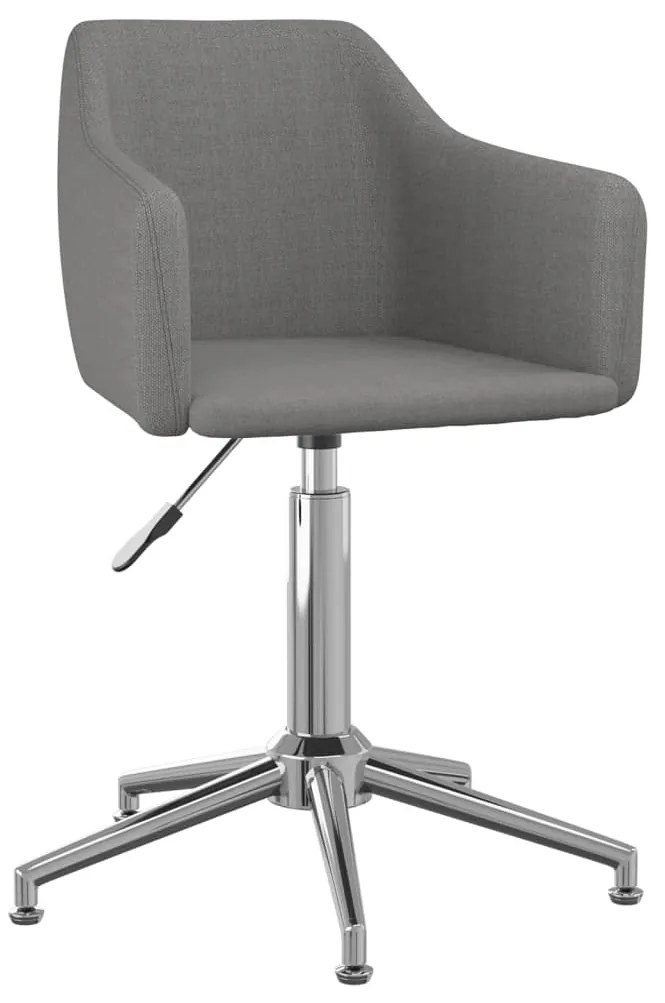 331185 vidaXL Scaun de bucătărie pivotant, gri deschis, textil