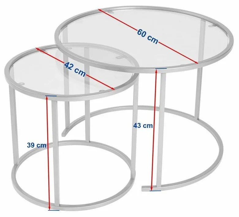 Set de măsuțe de cafea Aurum Gold 60 cm, 2buc.