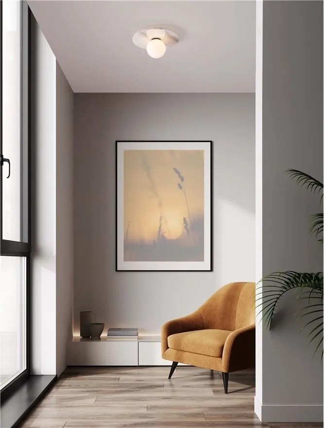 Plafoniera stil minimalist IDOR alb/opal