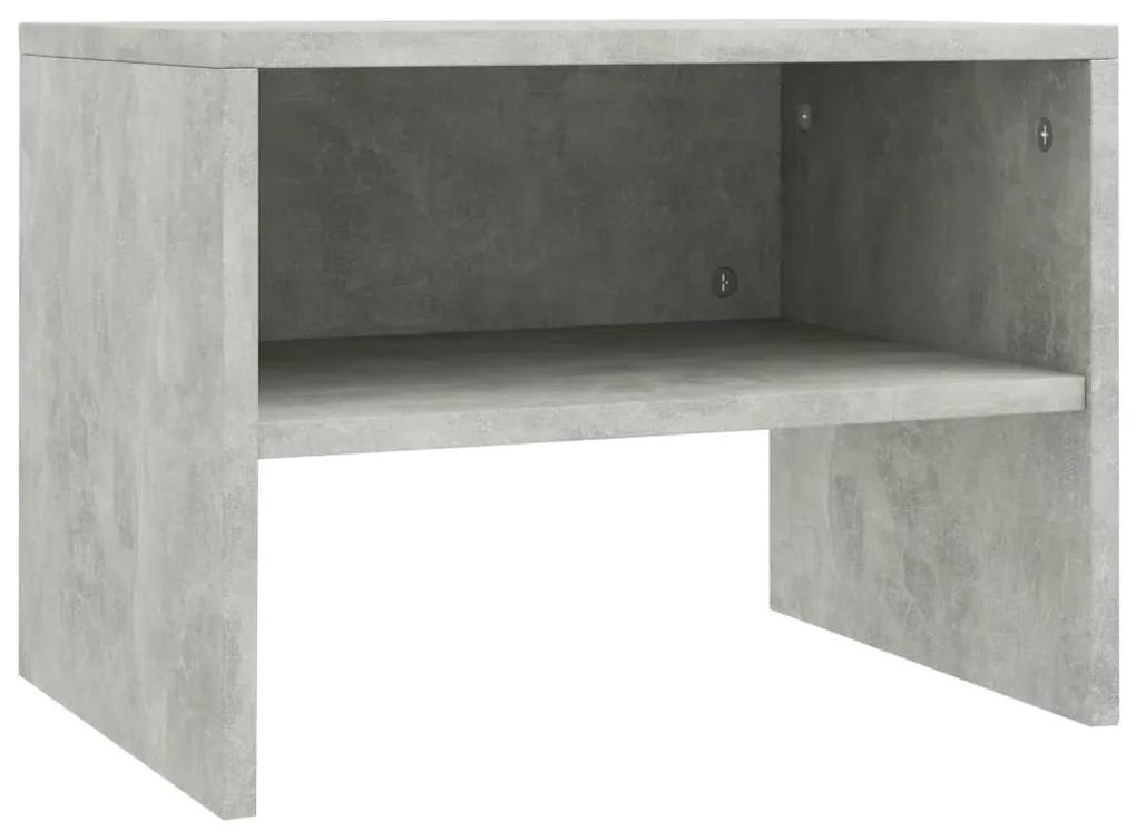 800071 vidaXL Noptieră, gri beton, 40 x 30 x 30 cm, PAL