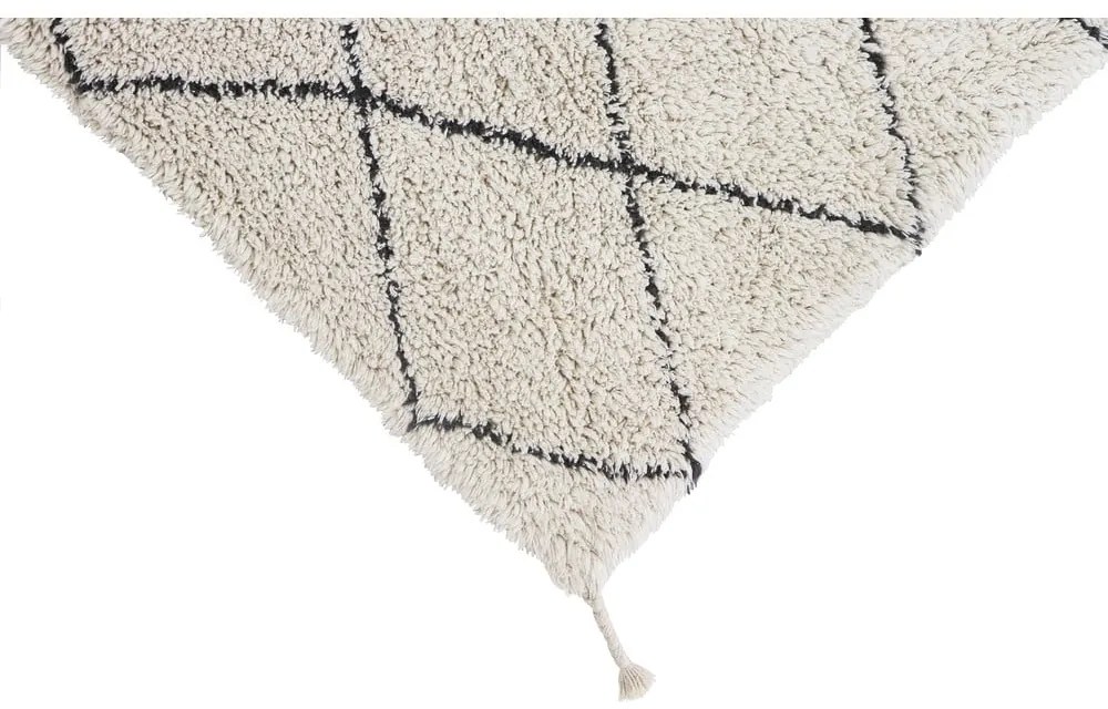 Covor crem lavabil/țesut manual din bumbac 70x100 cm Mini Bereber – Lorena Canals